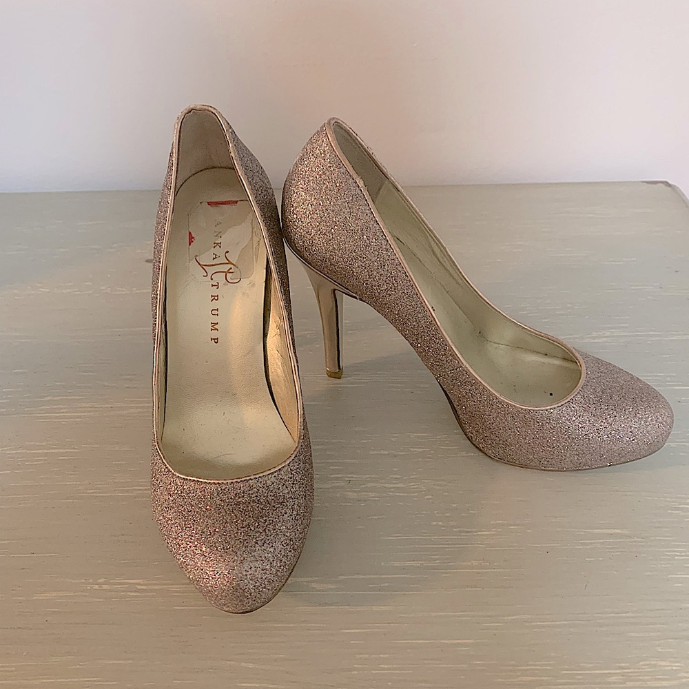 Rose gold sparkle heels
